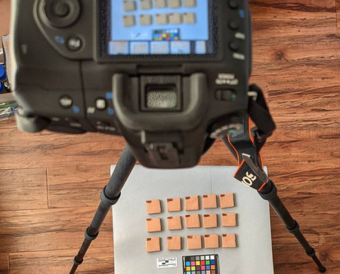 Photographing ceramic test tiles